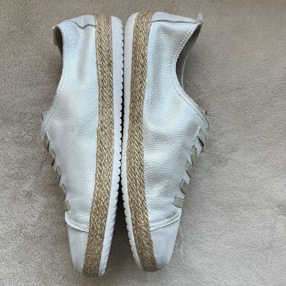 Spring Step Eloya Metallic Silver Leather Espadrille Sneaker EU 40 US 8.5 - 9 - Picture 5 of 13